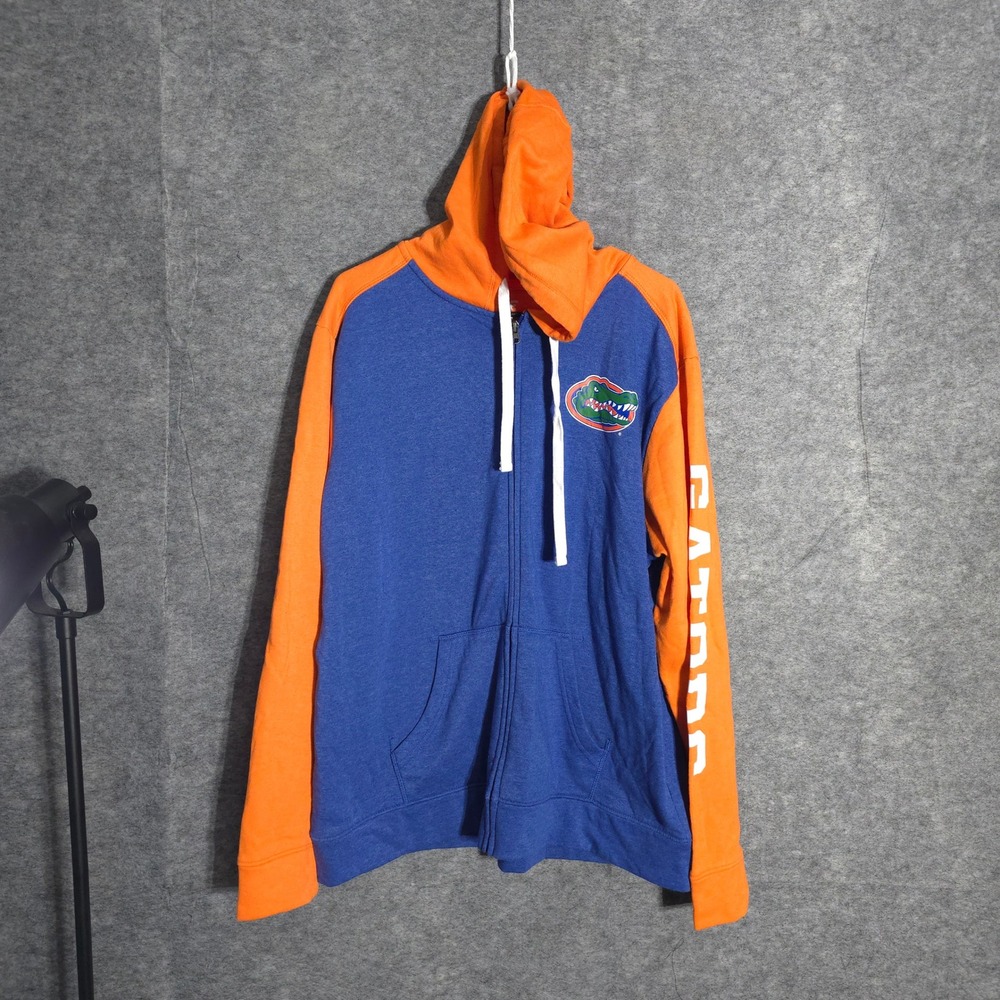 Fanatics Florida Gators Hoodie Mens XL Blue Orange Full Zip NCAA Sweatshirt